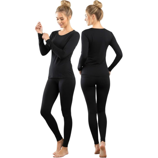 ToBeInStyle Women’s 2-Piece Thermal Underwear Set Long Sleeve Top & Leggings Base Layer