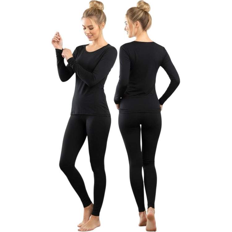 ToBeInStyle Women’s 2-Piece Thermal Underwear Set Long Sleeve Top & Leggings Base Layer