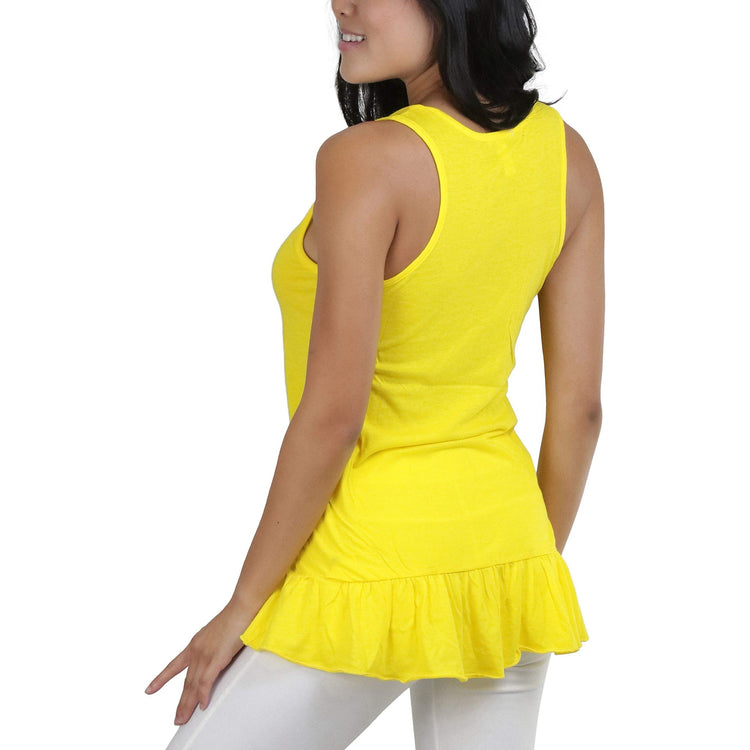 Women's Ruffled Long Scoop Neck Tunic