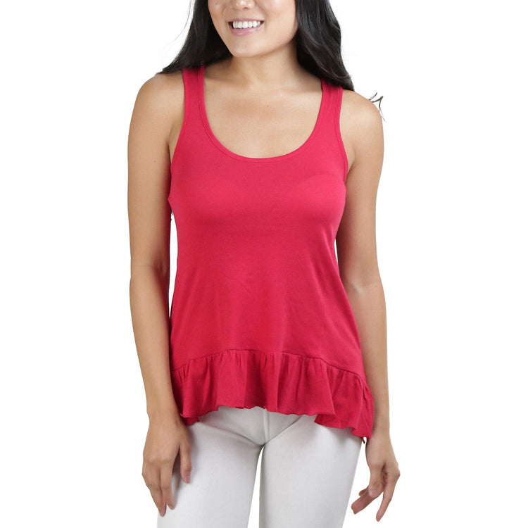 Women's Ruffled Long Scoop Neck Tunic