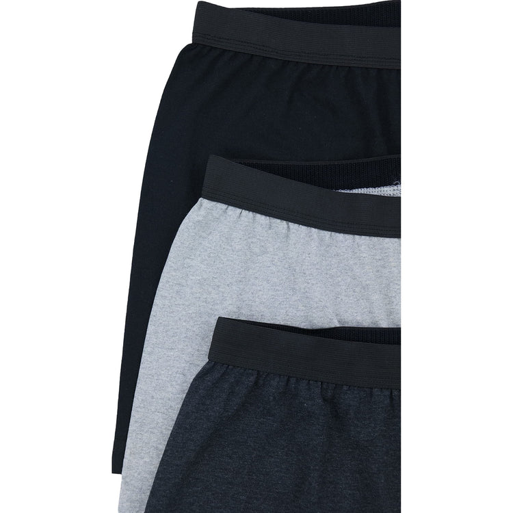 Men's Pack of 3 Cotton Basic Assortment Boxer Briefs with Button Fly