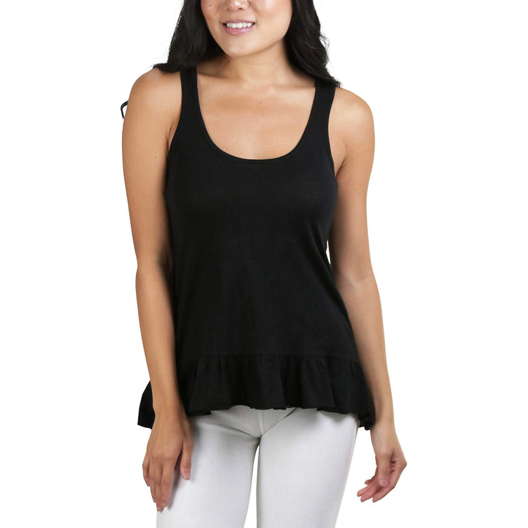 Women's Ruffled Long Scoop Neck Tunic