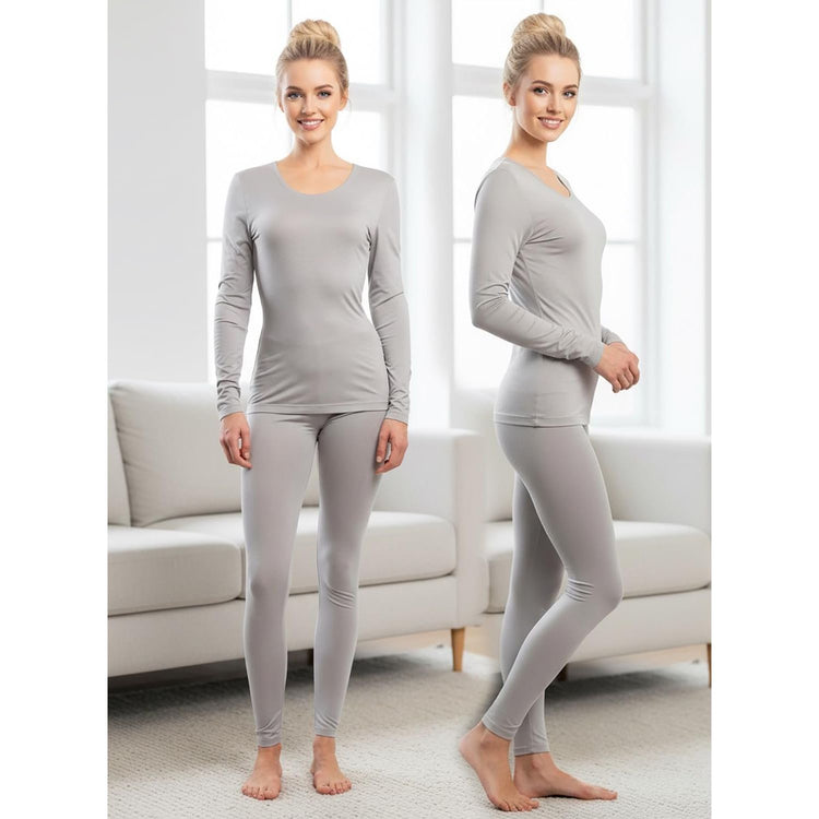 ToBeInStyle Women’s 2-Piece Thermal Underwear Set Long Sleeve Top & Leggings Base Layer