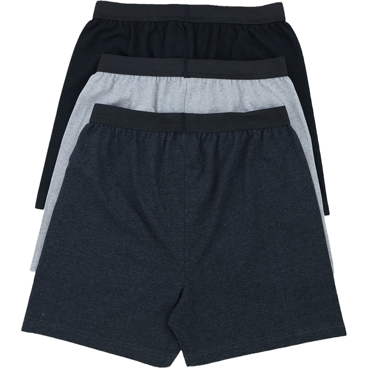 Men's Pack of 3 Cotton Basic Assortment Boxer Briefs with Button Fly