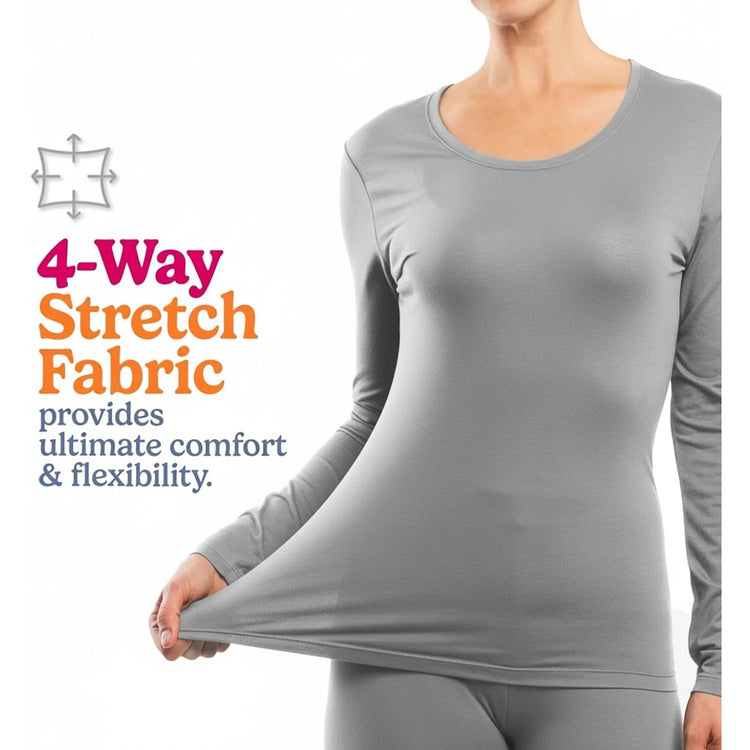 ToBeInStyle Women’s 2-Piece Thermal Underwear Set Long Sleeve Top & Leggings Base Layer