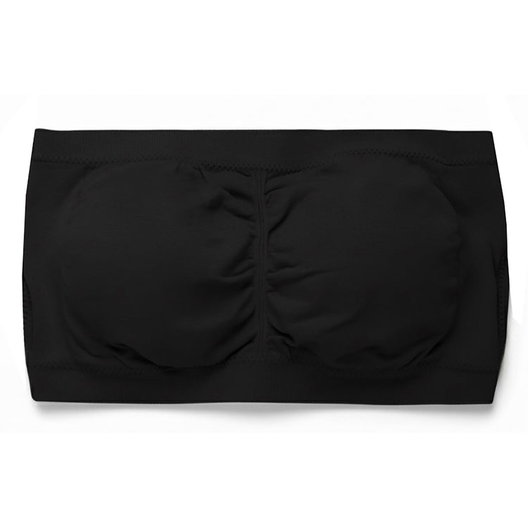 ToBeInStyle Women's Pack of 3 or 6 Seamless Classic Ruched Tube Top Bras w/ Removable Pads