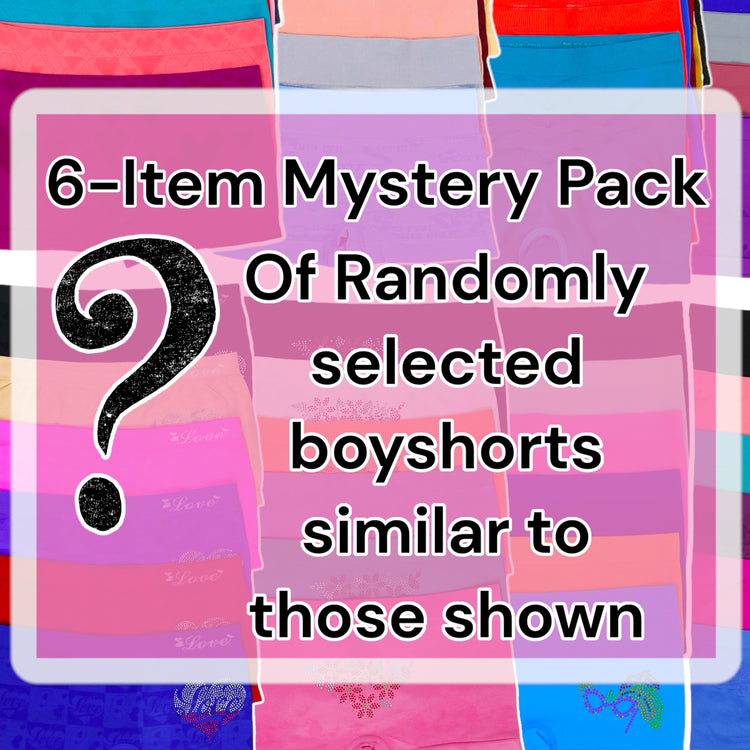ToBeInStyle Women's Pack of 6 Mystery Seamless Microfiber Boyshorts