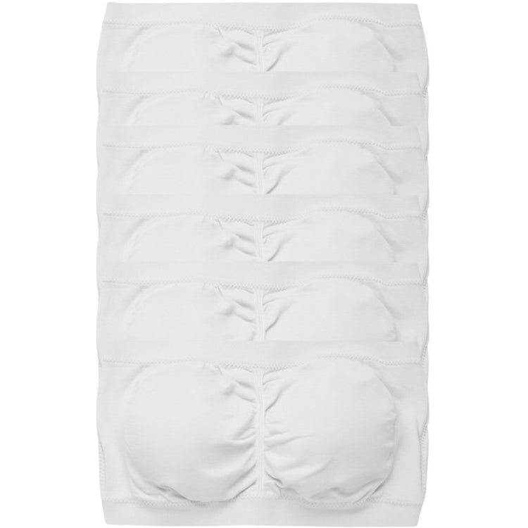 ToBeInStyle Women's Pack of 3 or 6 Seamless Classic Ruched Tube Top Bras w/ Removable Pads