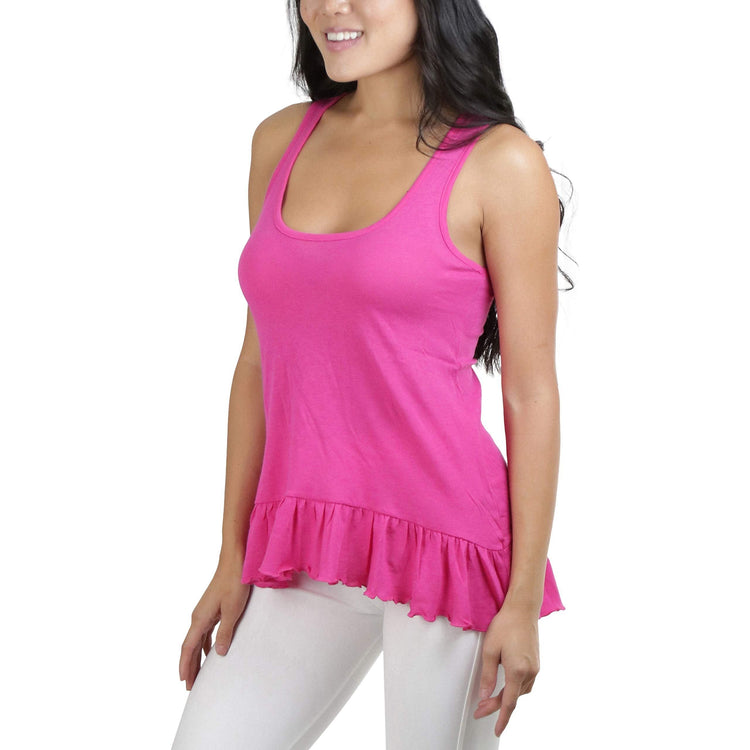 Women's Ruffled Long Scoop Neck Tunic