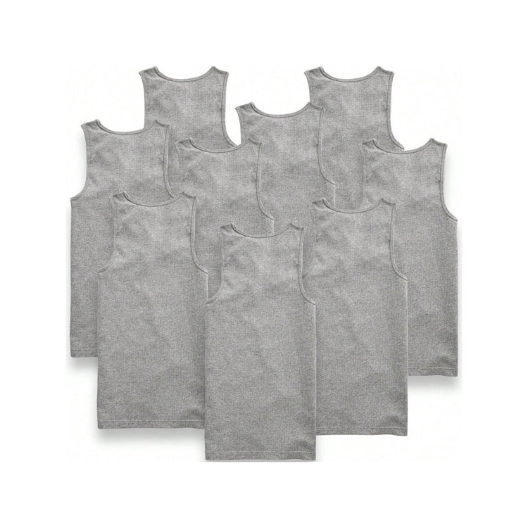 Men's Cotton Blend Slim Fit Shallow Scoop Neck Sleeveless A-Shirts
