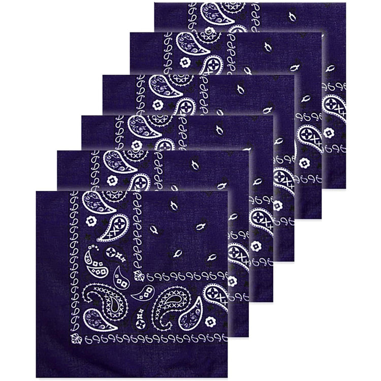 Unisex Pack of 6 Classic Cotton Graphic Bandanas