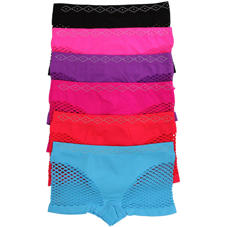 Women's Pack of 6 One Size Fits Most Boyshorts