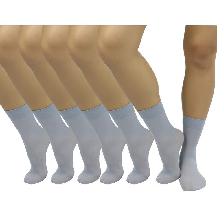 Women's Pack of 6 Solid Colored Trouser Ankle Socks