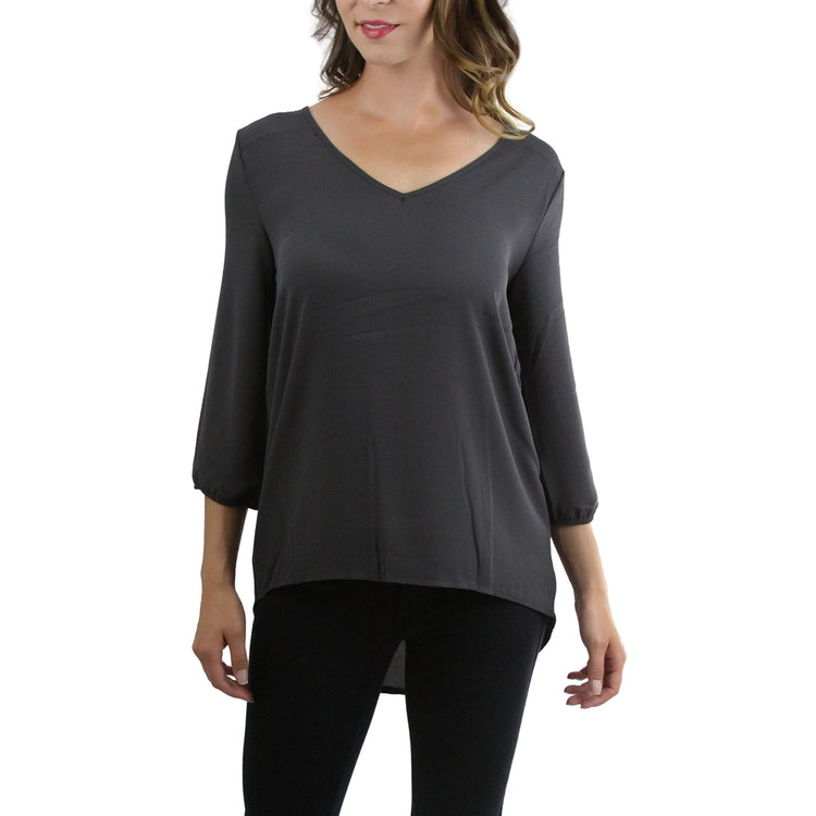 Women’s Peasant V Neck Strappy Back Blouse