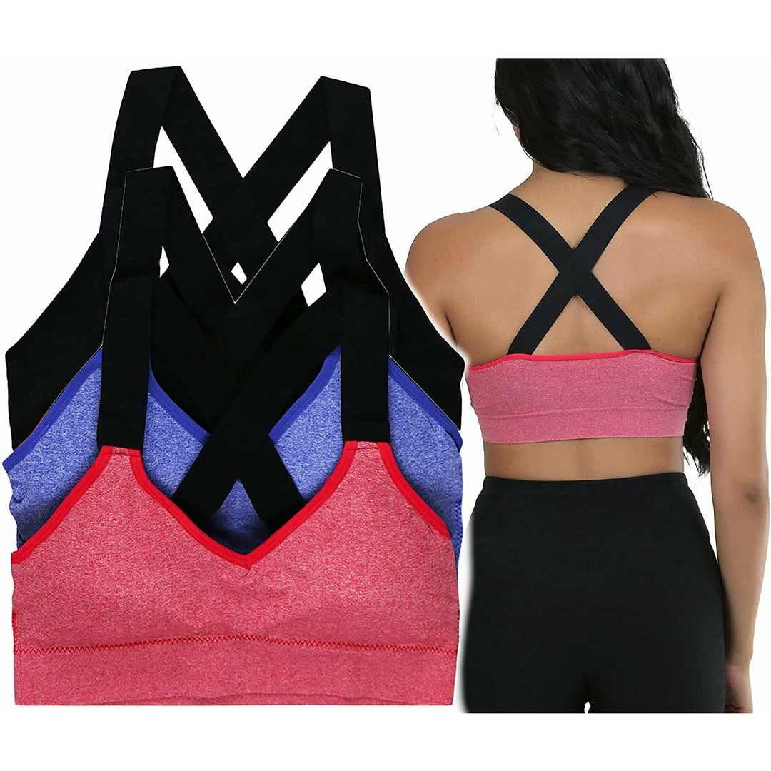 Compra online de 5 Pack Plus Size Sports Bra Women's Seamless Fitness Bras