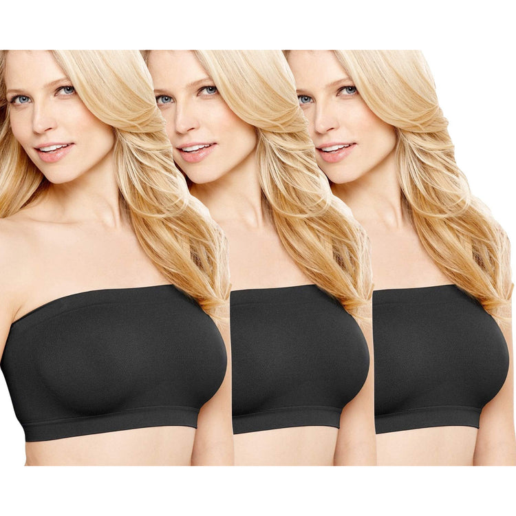 Women’s Seamless Microfiber Bandeau Strapless Tube Top Bras Wire Free No Pad