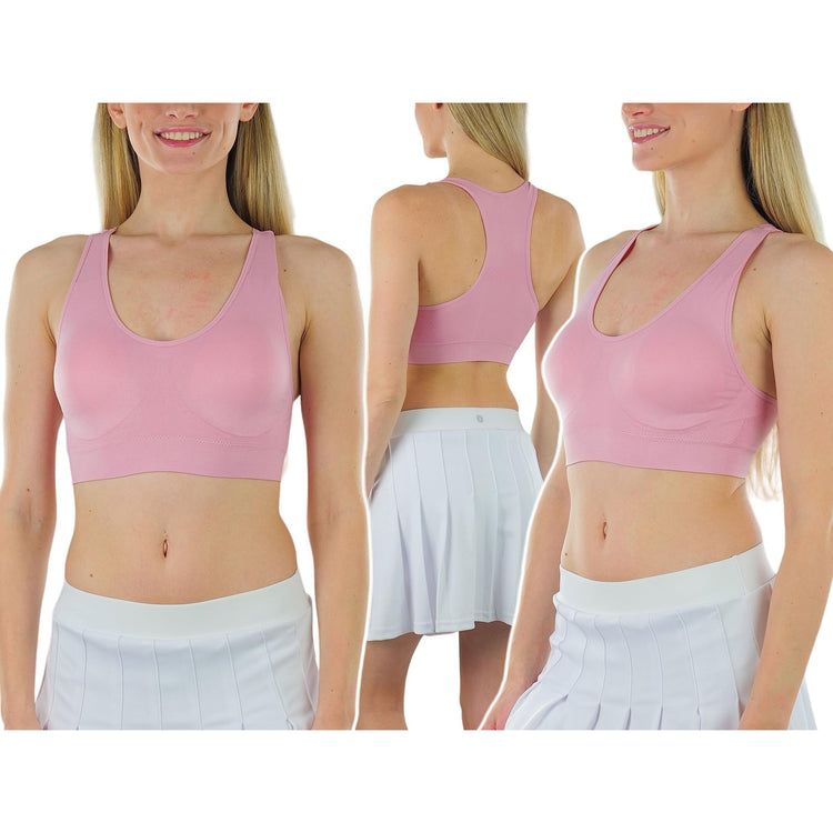 Women’s Pack of 6 Comfortable and Supportive Racerback Sports Bras