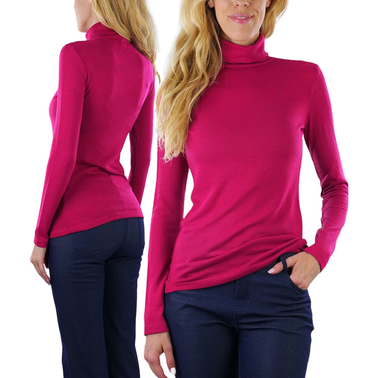 ToBeInStyle Women's Relaxed fit Long Sleeve Soft and Stretchy Turtleneck Shirt