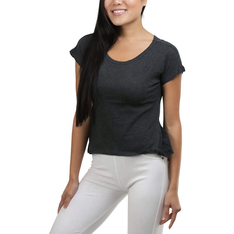 Women's Sheer Asymmetric Scoopneck T-Shirt