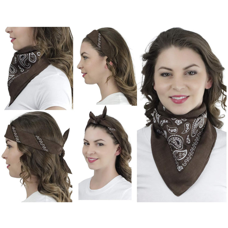 Unisex Pack of 6 Classic Cotton Graphic Bandanas