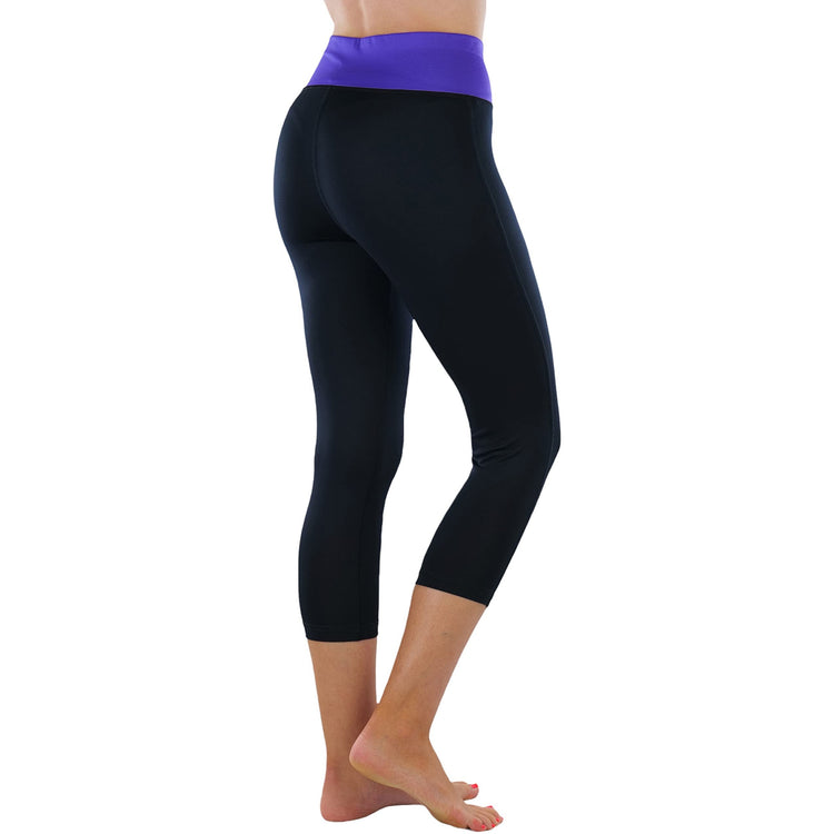 Women's Comfy Capri Yoga Pants with Criss-Cross Design