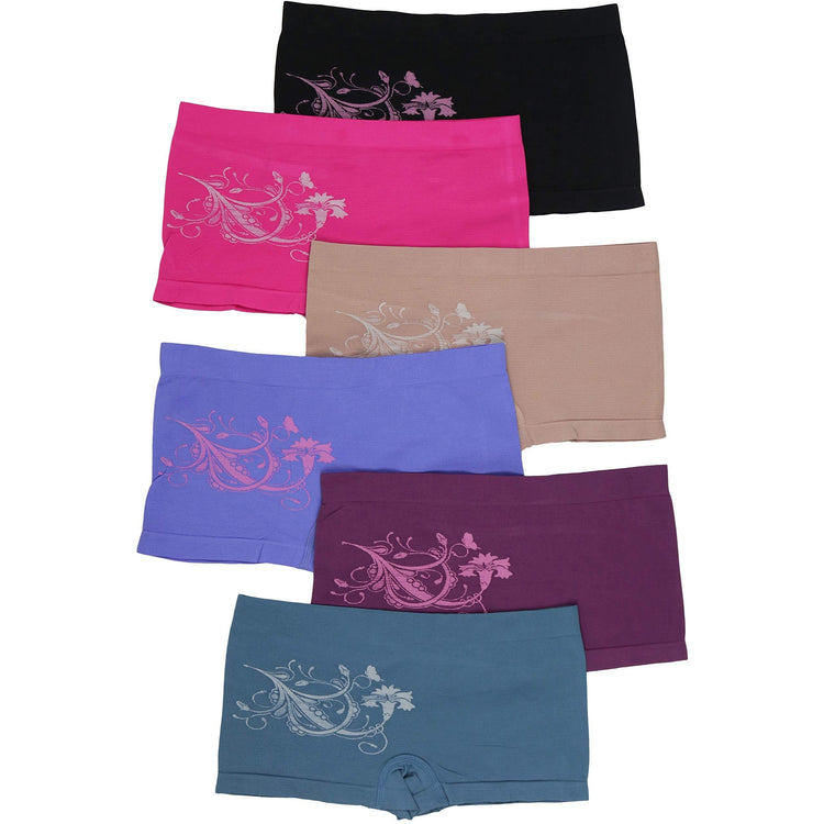 Women's Pack of 6 One Size Boyshorts Panties