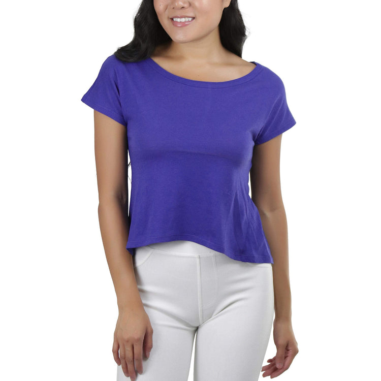 Women's Sheer Asymmetric Scoopneck T-Shirt