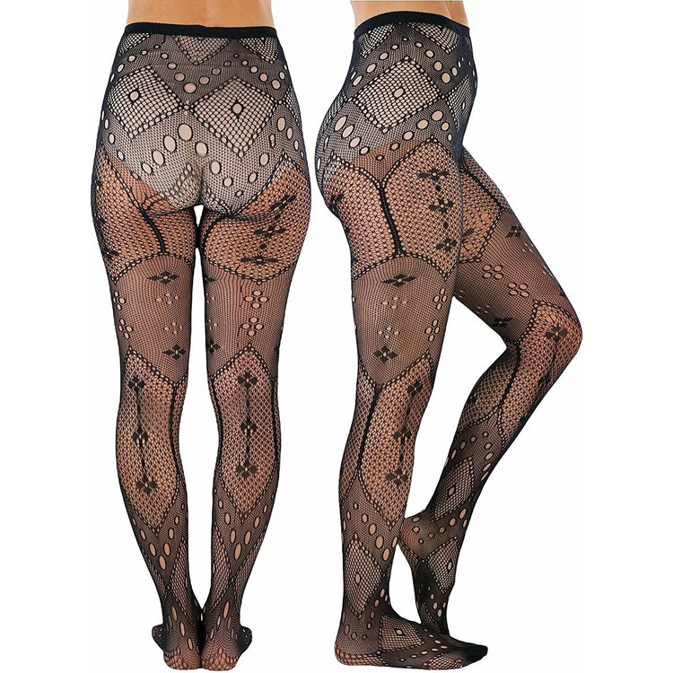 Womens Pack of 6 Intricate Patterned Pantyhose