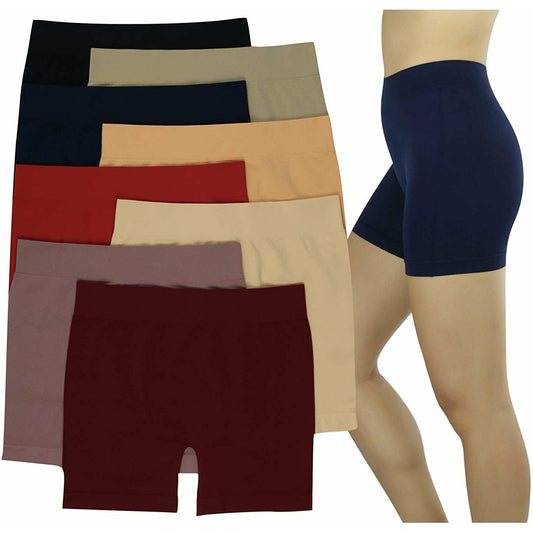ToBeInStyle Women's Pack of 6 Assorted Lightweight Layering Seamless Shorts