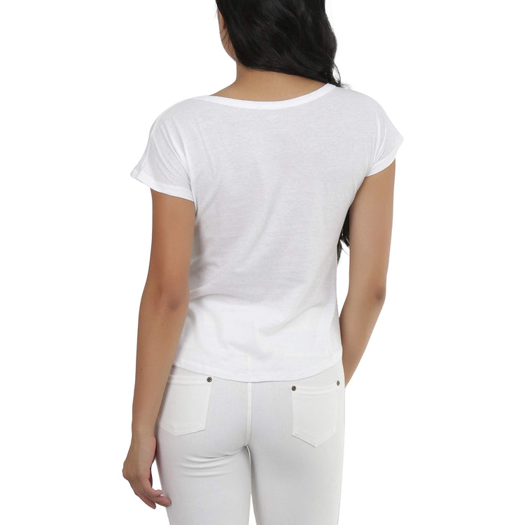 Women's Sheer Asymmetric Scoopneck T-Shirt