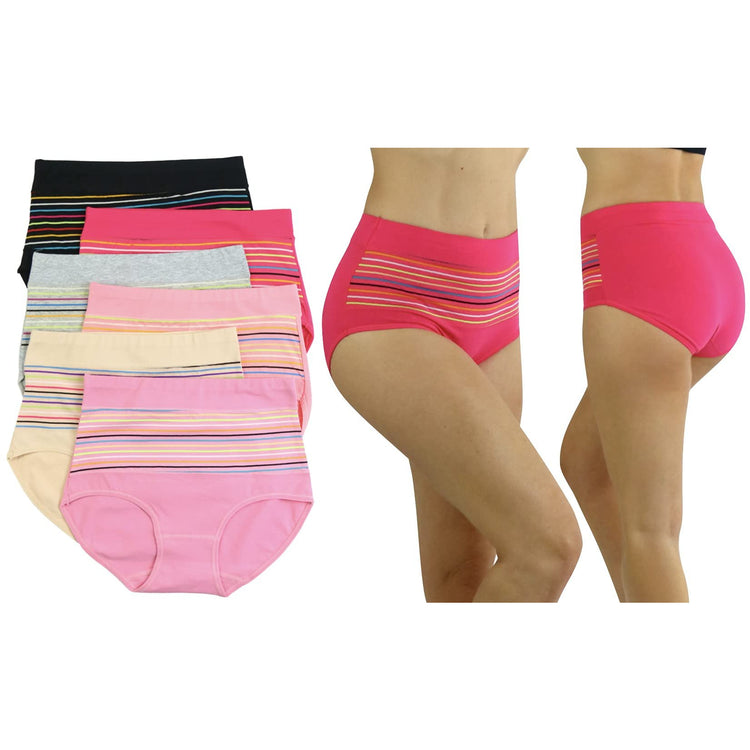 Women's 6 Pack Full Coverage High Waisted Brief Panties