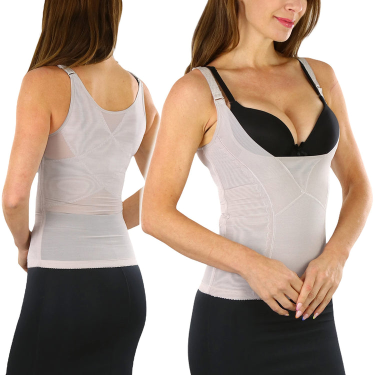 Women's Open Bust V-Front Shapewear Top