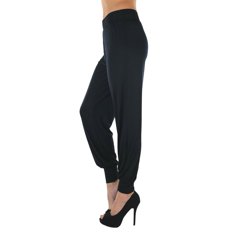 Women's Stretchy Seamless Harem Pants with Cuffed Ankles