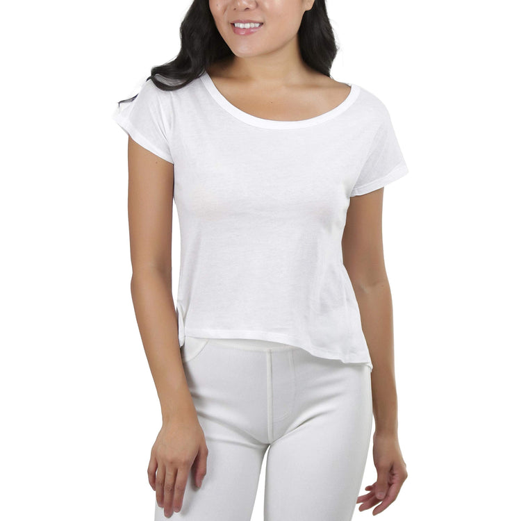 Women's Sheer Asymmetric Scoopneck T-Shirt