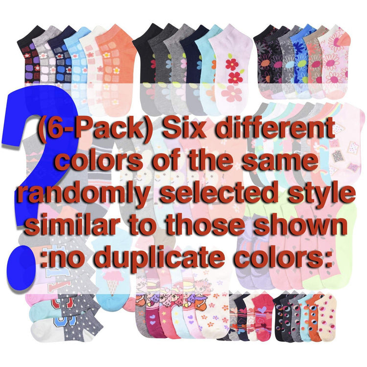 Kids' Pack of 12 Pairs Randomly Assorted Low Cut Ankle Socks for Boys and Girls