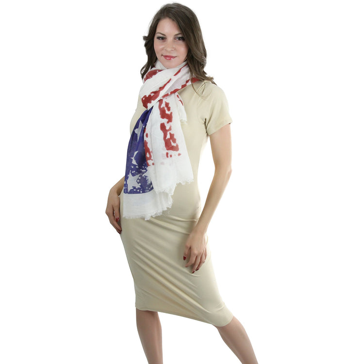 Women's Tattered American Flag Infinity Scarf