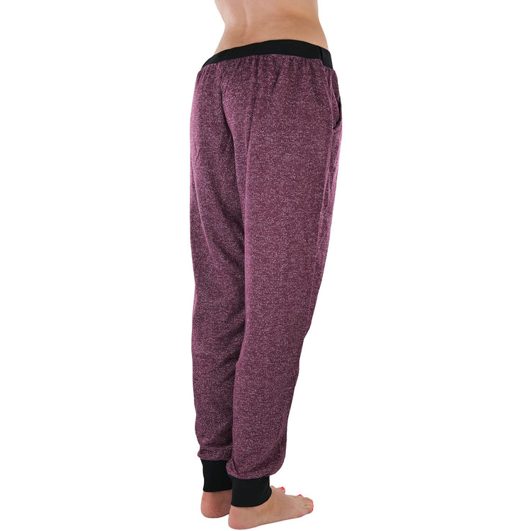 Women's Marled Print French Terry Jogger Pants with Cuff Ends