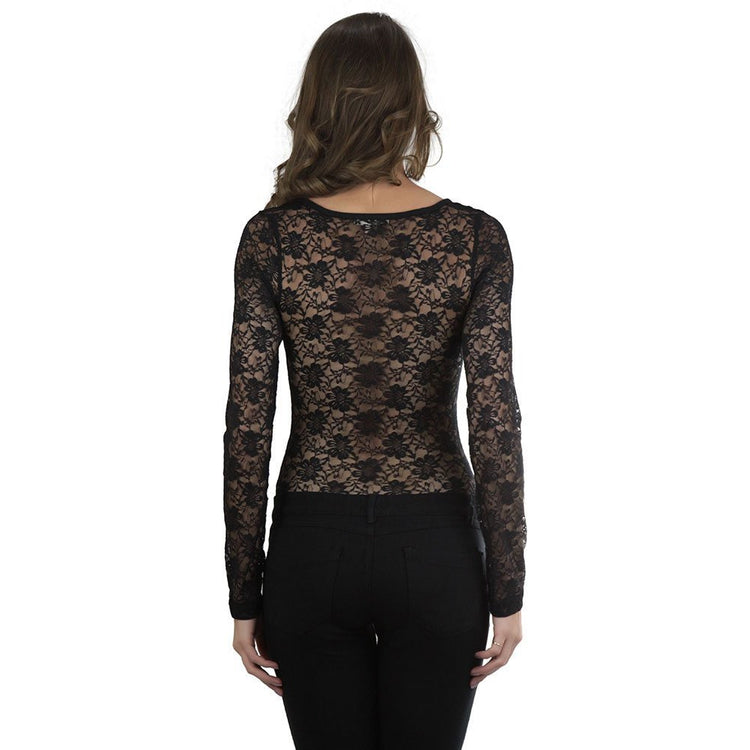 Women's All Lace Long Sleeve Body Suit