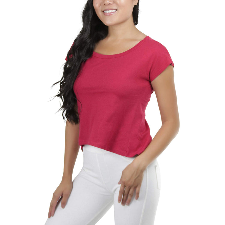 Women's Sheer Asymmetric Scoopneck T-Shirt