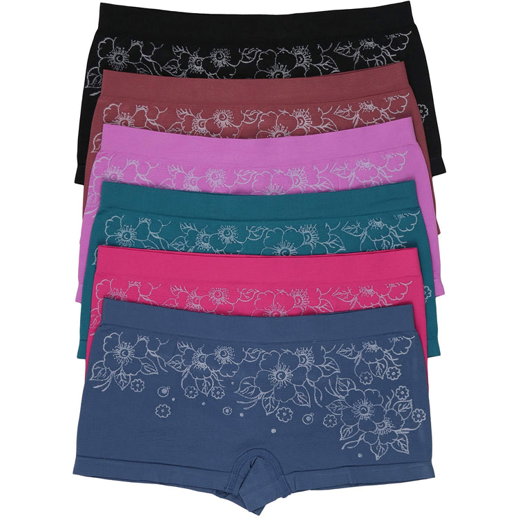 Women's Pack of 6 One Size Boyshorts Panties