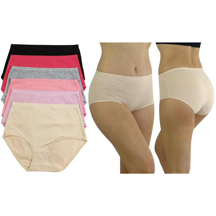 Women's 6 Pack Full Coverage High Waisted Brief Panties