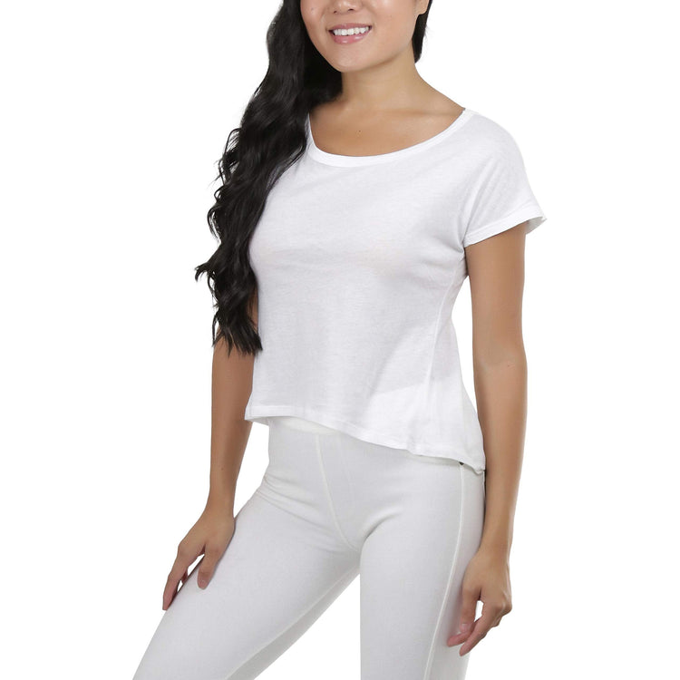 Women's Sheer Asymmetric Scoopneck T-Shirt