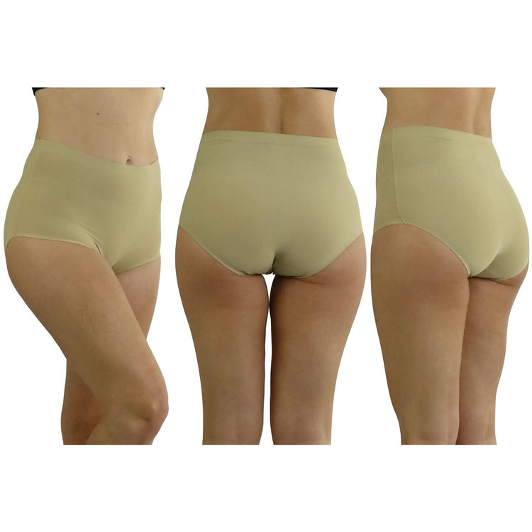 Women's Pack of 6 High Waisted Seamless Laser Cut Panty Briefs