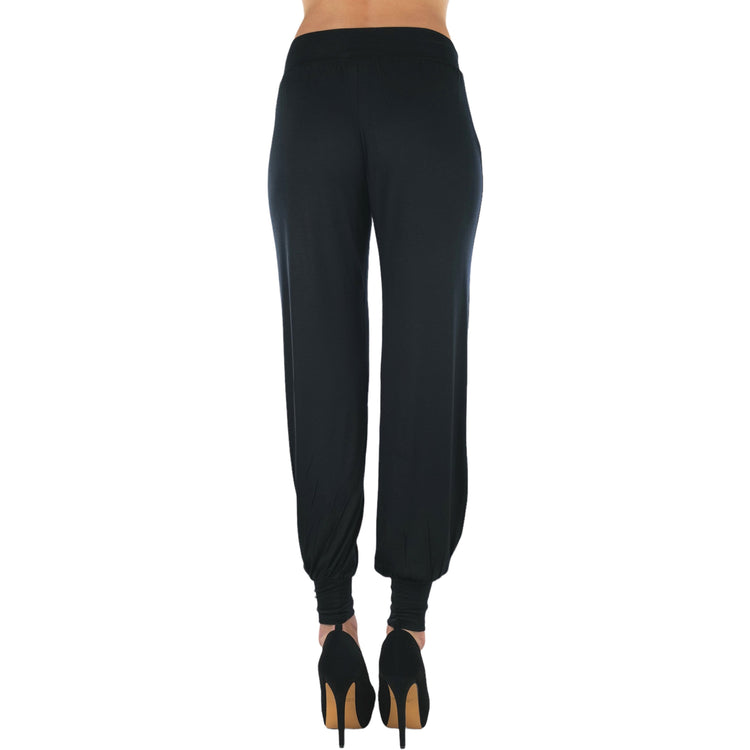 Women's Stretchy Seamless Harem Pants with Cuffed Ankles