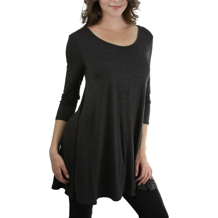 Women's Longline 3/4 Sleeve Crisscross Back Top