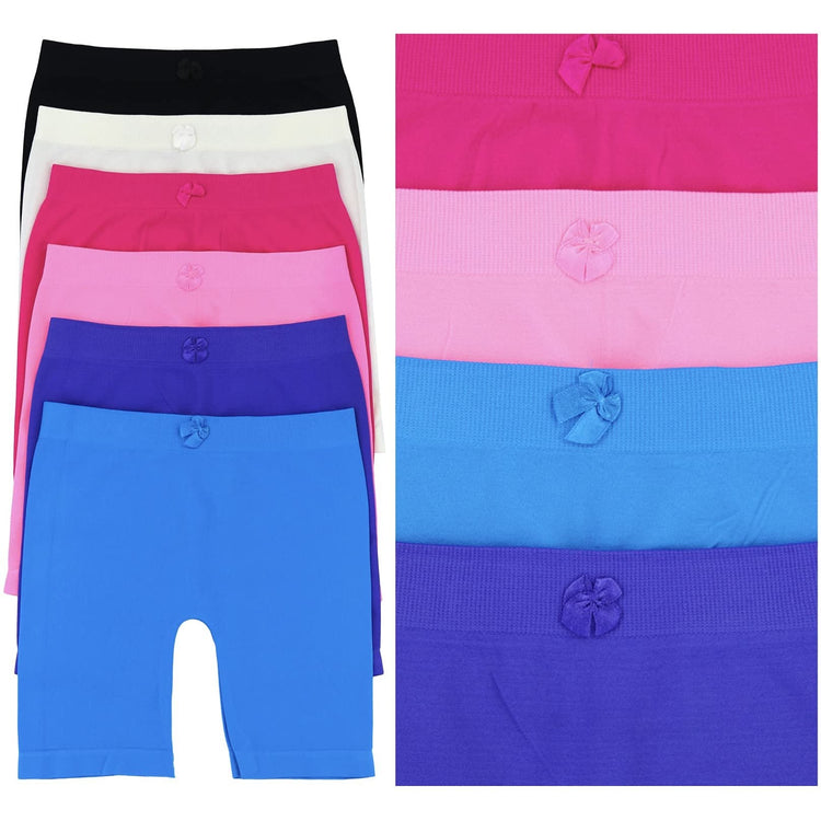 Girl's Pack of 6 Long Boyshorts