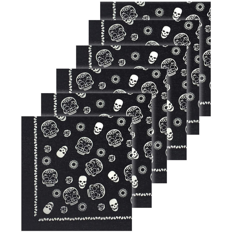 Unisex Pack of 6 Classic Cotton Graphic Bandanas