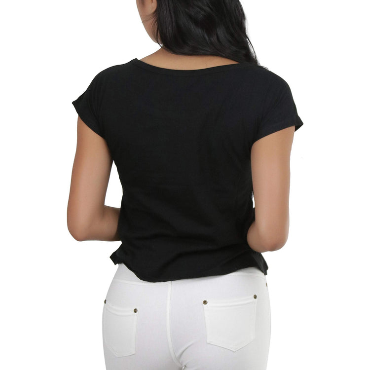 Women's Sheer Asymmetric Scoopneck T-Shirt