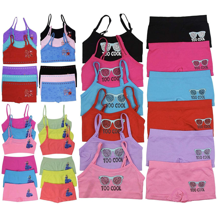 Girls' Pack of 6 Mystery Racerback or Cami Top and Bottom Sets (12 Pieces)