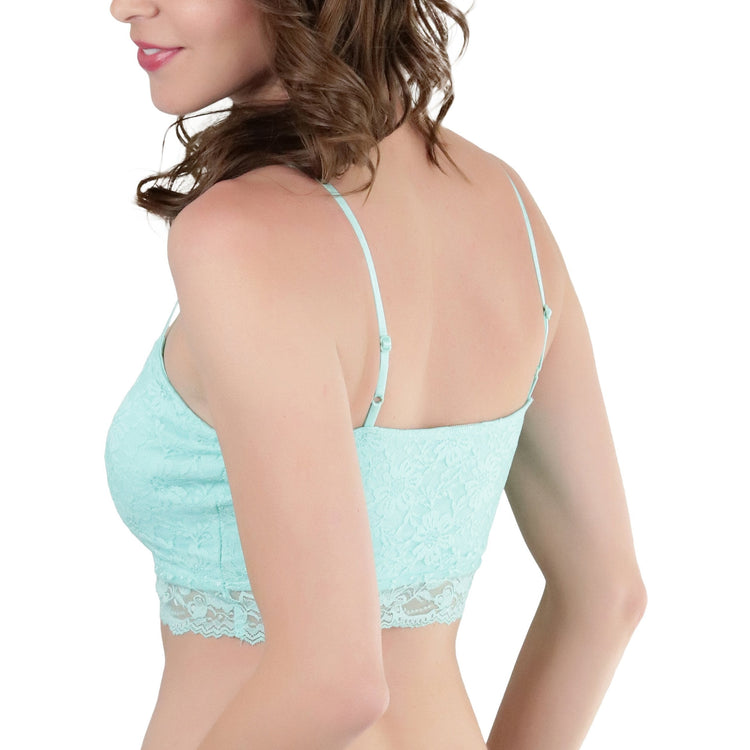 Women's Lightly Padded Lace Bralettes with Adjustable Straps